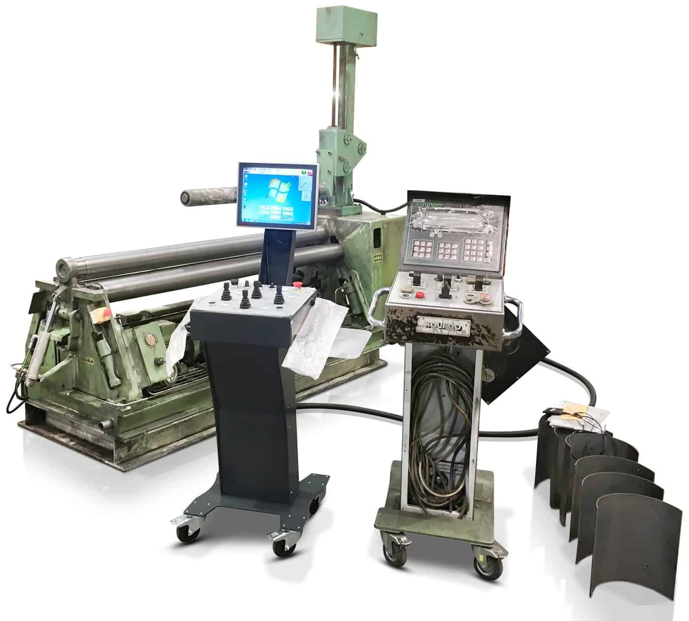 A rebuilt plate roll with a new CNC and wireless control