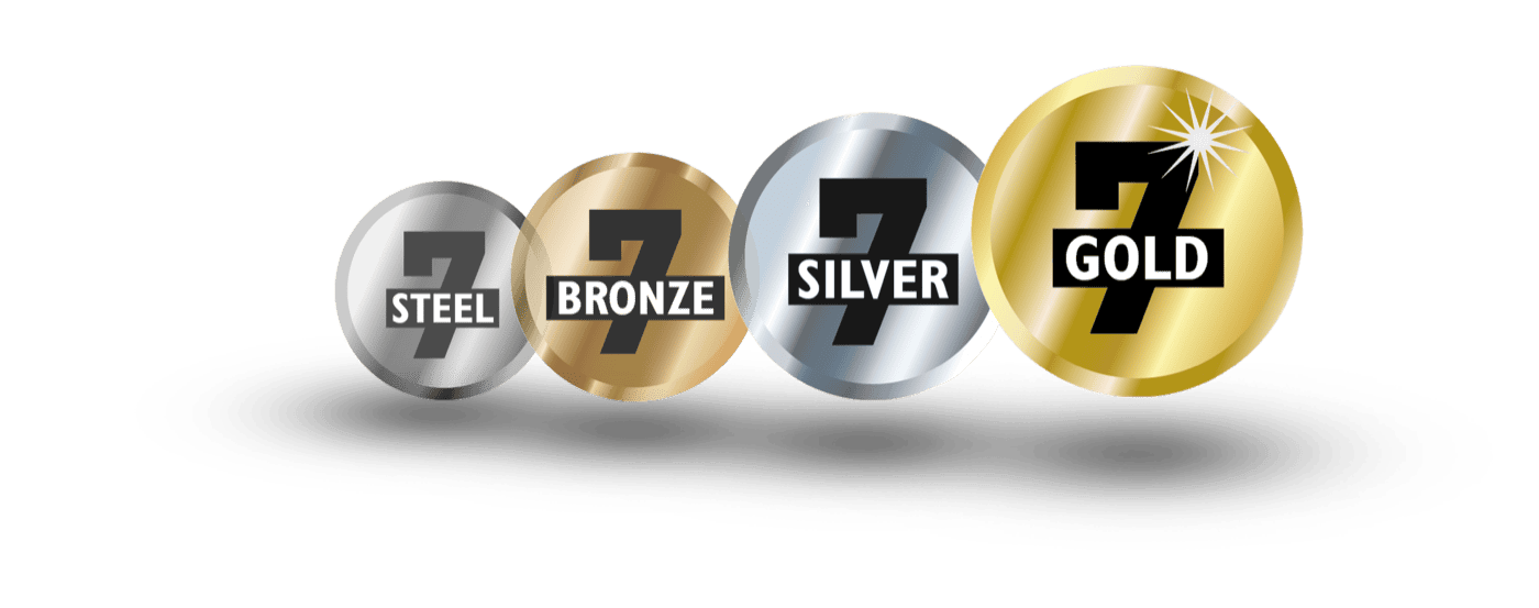 The four SEVEN CNC versions: Steel, Bronze, Silver and Gold
